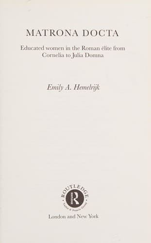 Cover of Matrona docta by Emily Ann Hemelrijk