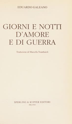 Cover of Dias y noches de amor y de guerra by Eduardo Galeano