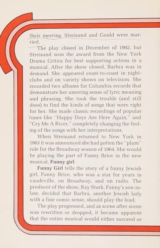 Cover of On stage, Barbra Streisand by Deborah Keenan