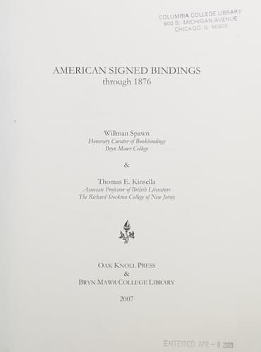 Cover of American signed bindings through 1876 by Willman Spawn