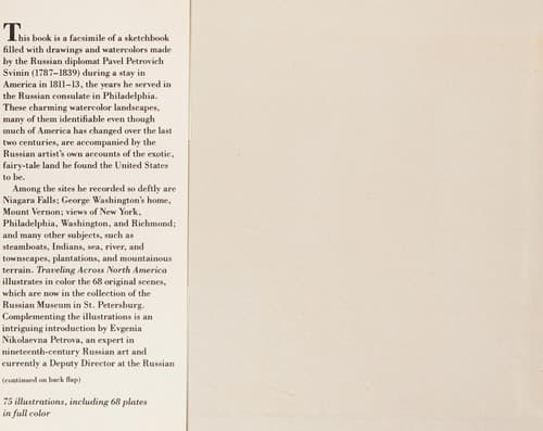 Cover of Traveling across North America, 1812-1813 by Pavel Petrovich Svinʹin