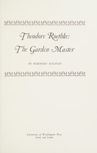 Cover of Theodore Roethke by Rosemary Sullivan
