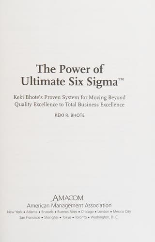 Cover of The power of ultimate Six Sigma by Keki R. Bhote