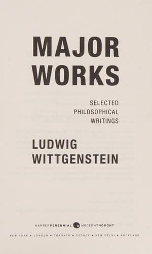 Cover of Major Works by Ludwig Wittgenstein