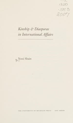 Cover of KINSHIP AND DIASPOAS IN INTERNATIONAL AFFAIRS by Yossi Shain