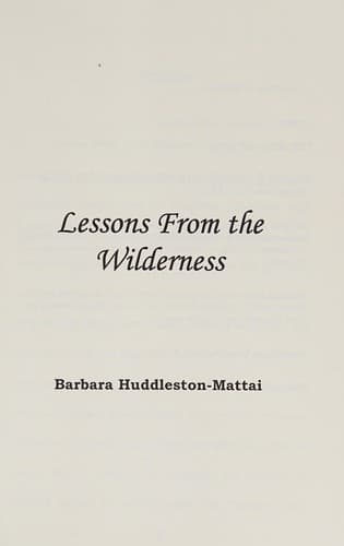 Cover of Lessons from the wilderness by Barbara Huddleston-Mattai