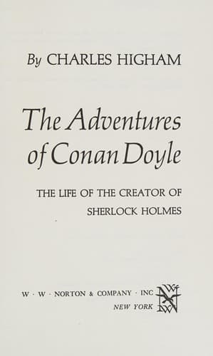 Cover of The adventures of Conan Doyle by Charles Higham