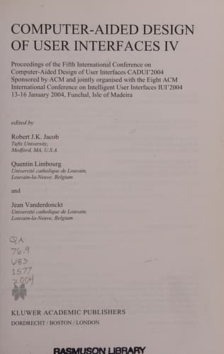 Cover of Computer-aided design of user interfaces IV by International Conference on Computer-Aided Design of User Interfaces (5th 2004 Funchal, Isle of Madeira)