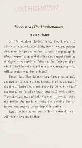 Cover of Undressed by Avery Aster