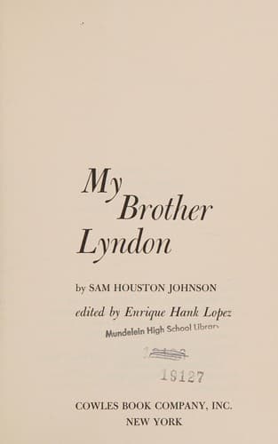 Cover of My brother, Lyndon by Sam Houston Johnson