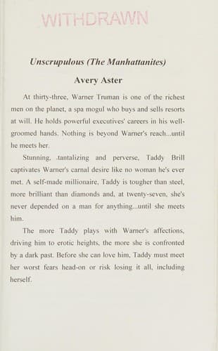 Cover of Unscrupulous by Avery Aster
