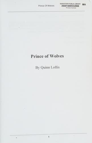 Cover of Prince of Wolves by Quinn Loftis