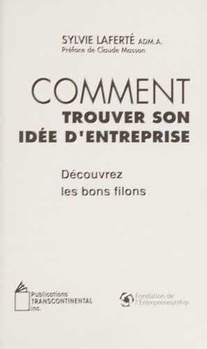 Cover of Comment trouver son idée d'entreprise by Sylvie Laferté