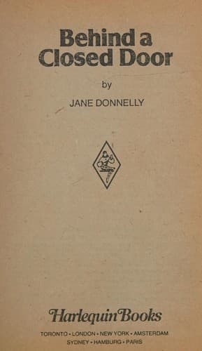 Cover of Behind A Closed Door by Jane Donnelly