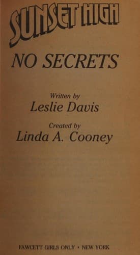 Cover of NO SECRETS-SUNSET HI#9 (Sunset High, No 9) by Linda A. Cooney