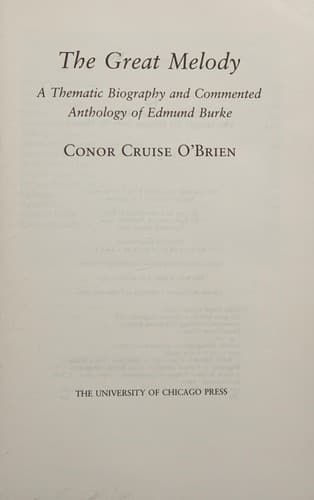 Cover of The great melody by Conor Cruise O’Brien