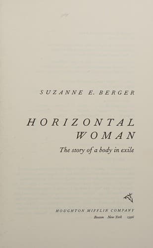 Cover of Horizontal woman by Berger, Suzanne E