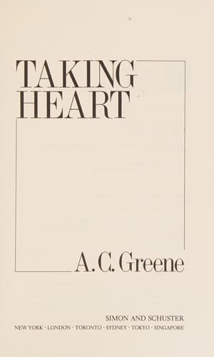 Cover of Taking heart by A. C. Greene
