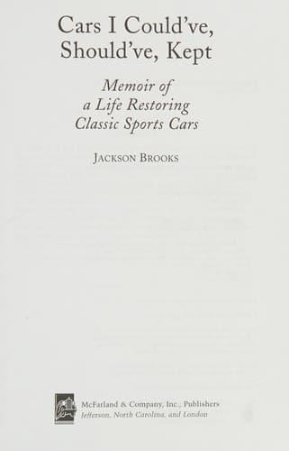 Cover of Cars I could've, should've, kept by Jackson Brooks