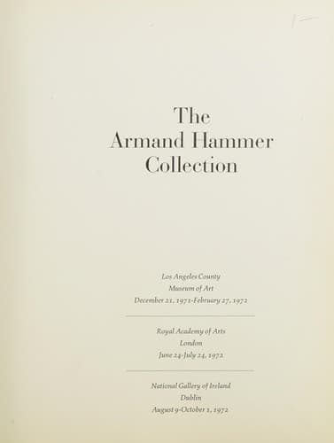 Cover of The Armand Hammer Collection by Los Angeles County Museum of Art