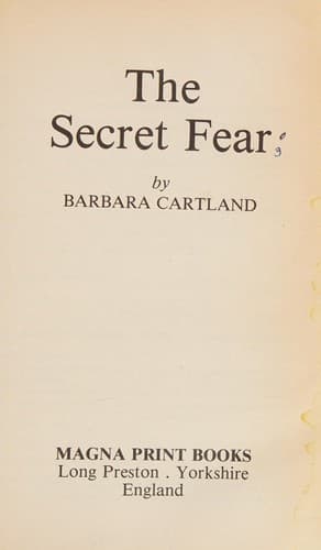 Cover of The Secret Fear by Barbara Cartland