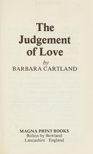 Cover of The Judgement of Love by Barbara Cartland