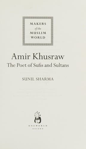 Cover of Amir Khusraw by Sunīla Śarmā