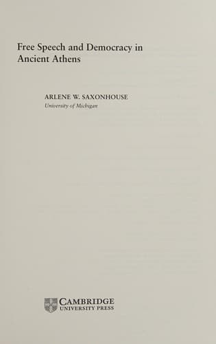 Cover of Free speech and democracy in ancient Athens by Arlene W Saxonhouse