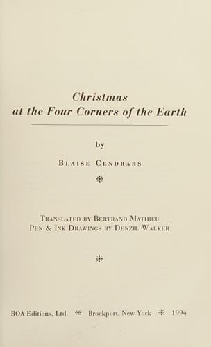 Cover of Christmas at the four corners of the earth by Blaise Cendrars