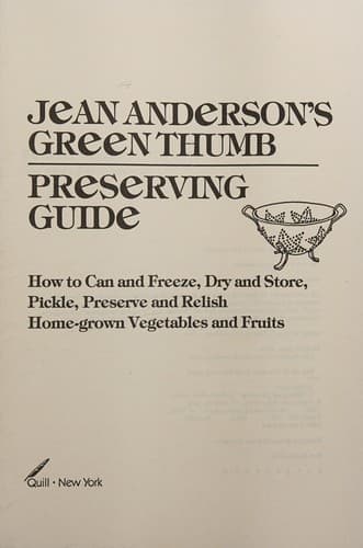 Cover of Jean Anderson's green thumb preserving guide by Jean Anderson