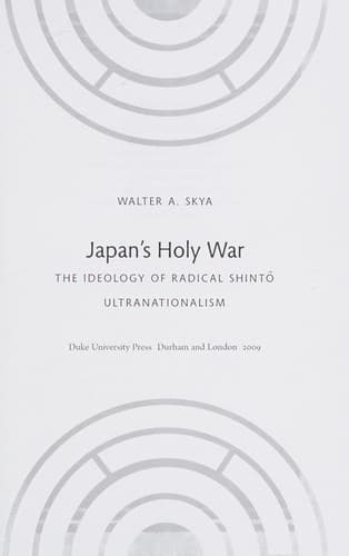 Cover of Japan's holy war by Walter Skya