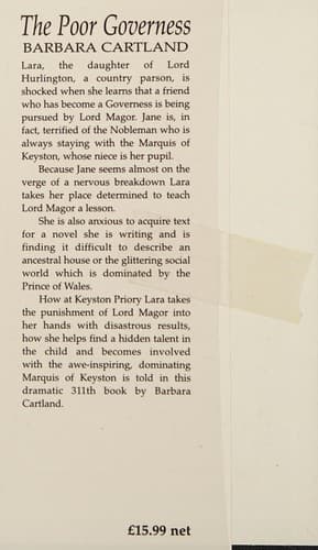 Cover of The Poor Governess by Barbara Cartland