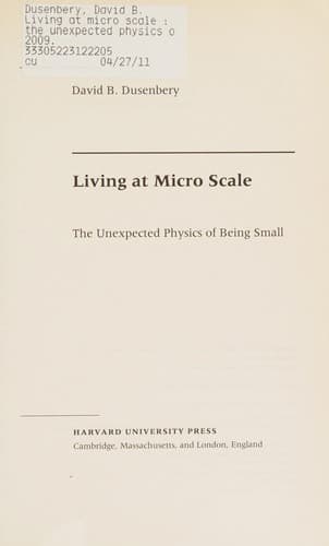 Cover of Living at micro scale by David B. Dusenbery