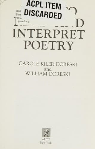 Cover of How to read and interpret poetry by Carole Doreski
