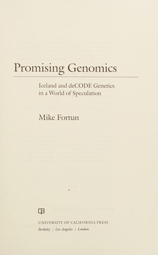 Cover of Promising genomics by Michael Fortun