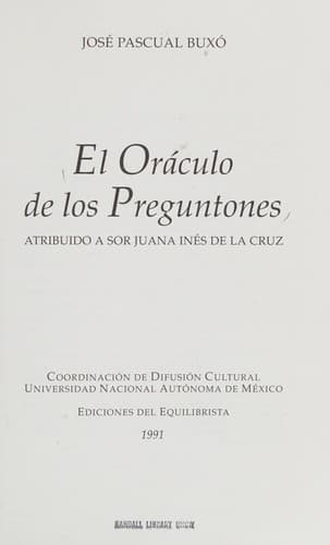 Cover of El oráculo de los preguntones by José Pascual Buxó