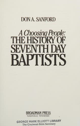 Cover of A choosing people by Don A. Sanford