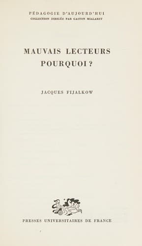 Cover of Mauvais lecteurs pourquoi? by Jacques Fijalkow