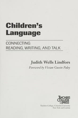 Cover of Children's language by Judith Wells Lindfors