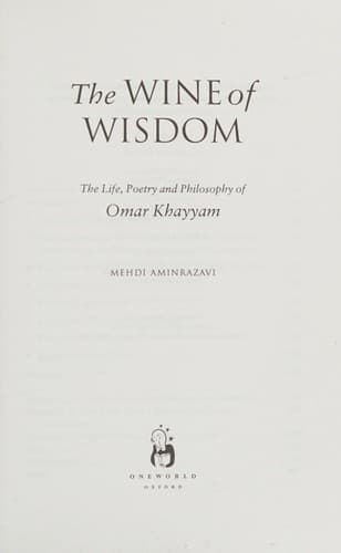 Cover of The wine of wisdom by Mehdi Amin Razavi