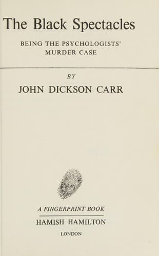 Cover of The Black Spectacles by John Dickson Carr