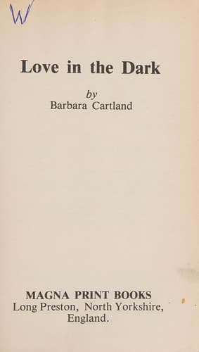 Cover of Love in the Dark by Barbara Cartland