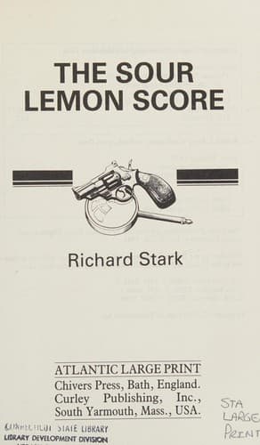 Cover of The sour lemon score by Donald E. Westlake