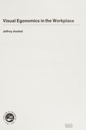 Cover of Visual ergonomics in the workplace by Jeffery Anshel