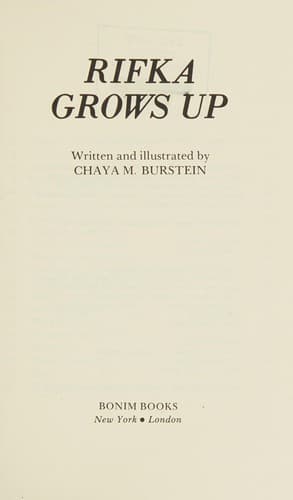 Cover of Rifka grows up by Chaya M. Burstein