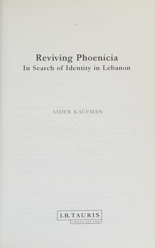 Cover of Reviving Phoenicia by Asher S. Kaufman