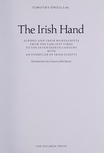Cover of The Irish Hand by Timothy O'Neill