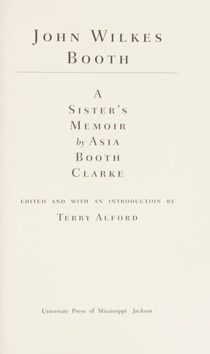 Cover of John Wilkes Booth by Clarke, Asia Booth