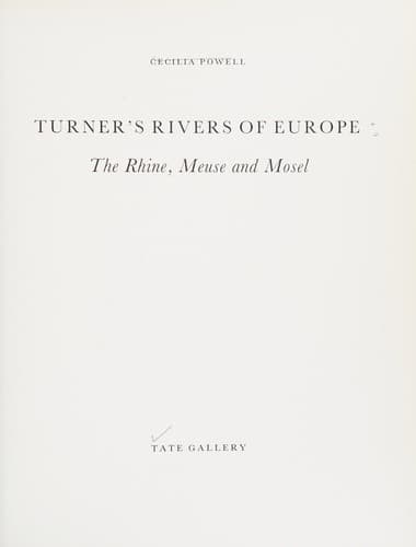 Cover of Turner's rivers of Europe by Cecilia Powell