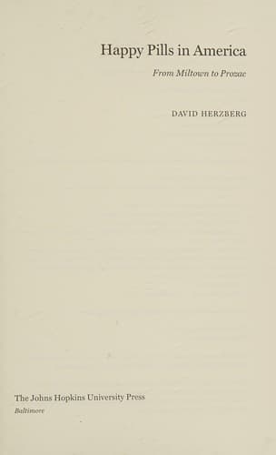 Cover of Happy pills in America by David L. Herzberg